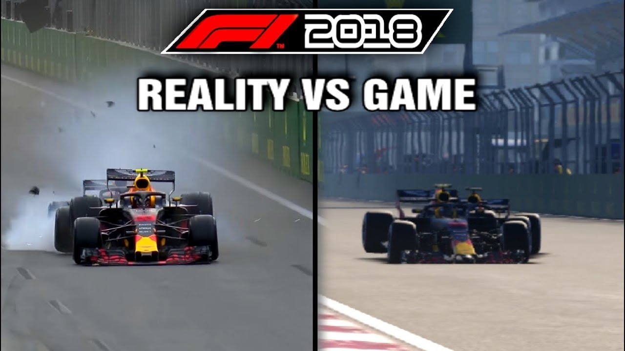 F1 2018 REAL LIFE CRASHES VS GAME