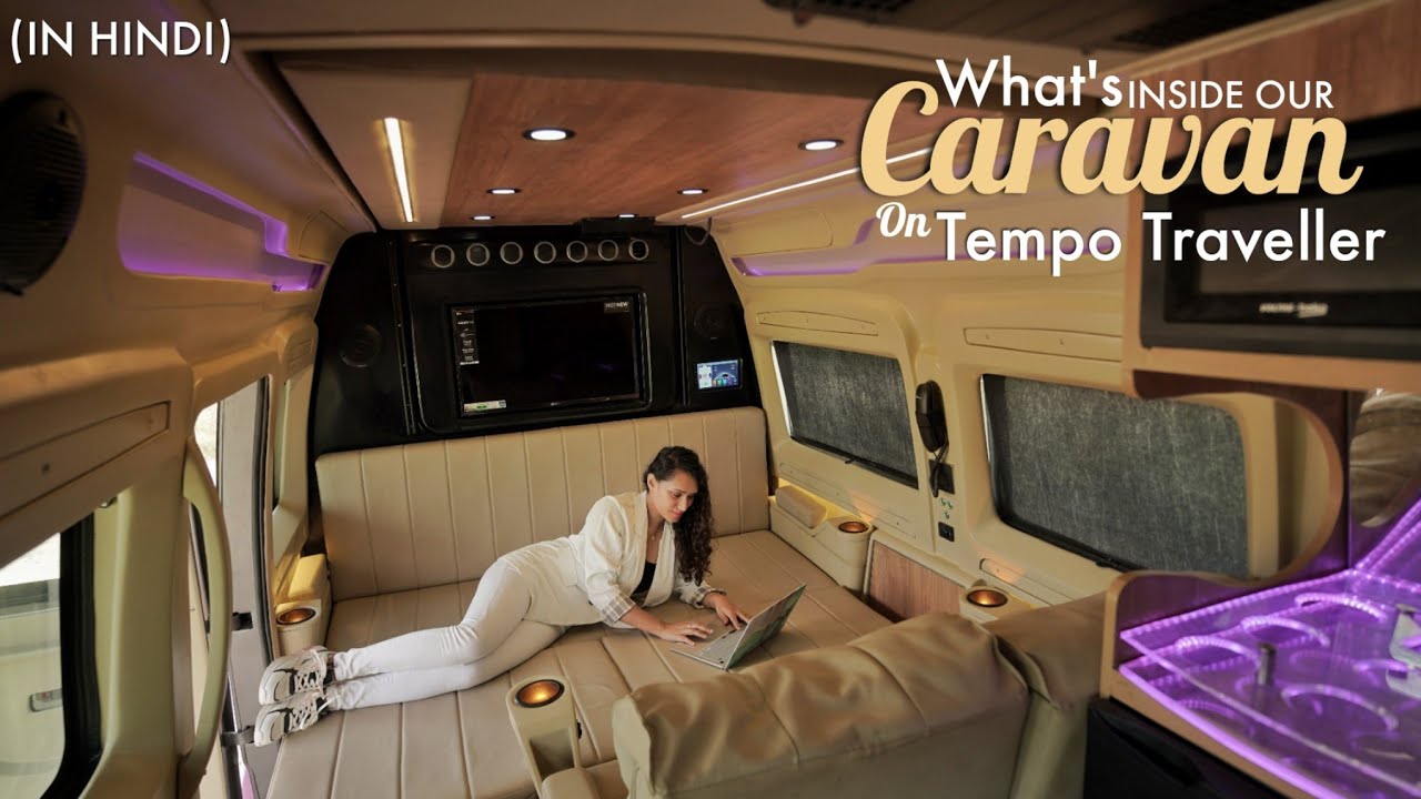 Tour Our Caravan on #tempotraveller with Roof Top Bed (HINDI Walk Through) | Motorhome Adventures