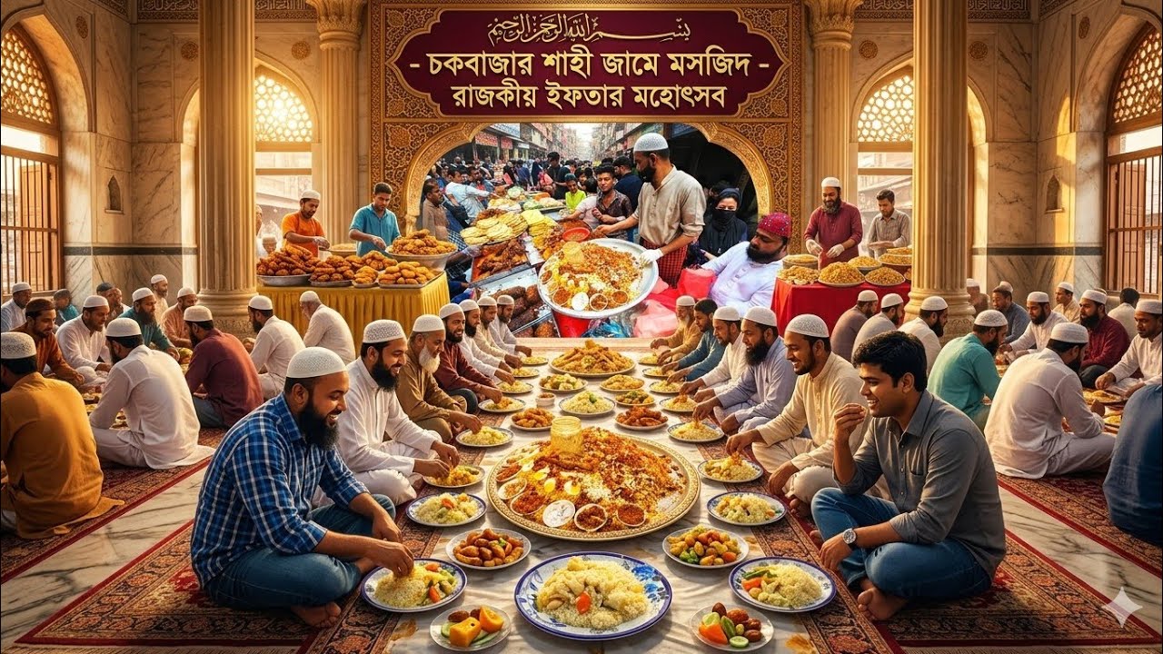 চকবাজার শাহী জামে মসজিদে রাজকীয় ইফতার করলাম 