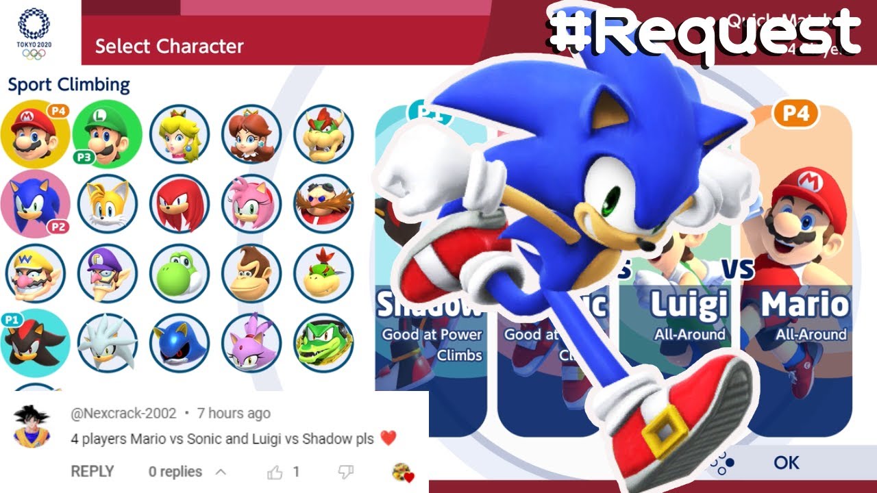 MARIO AND SONIC AT TOKYO 2020 | Gameplay (4 Players) | Mario VS Sonic VS Luigi VS Shadow