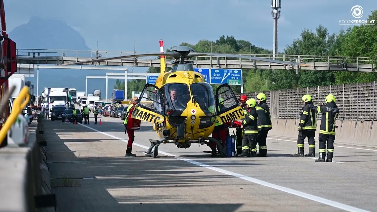 Schwerer Verkehrsunfall auf der A1 im Bereich Sattledt