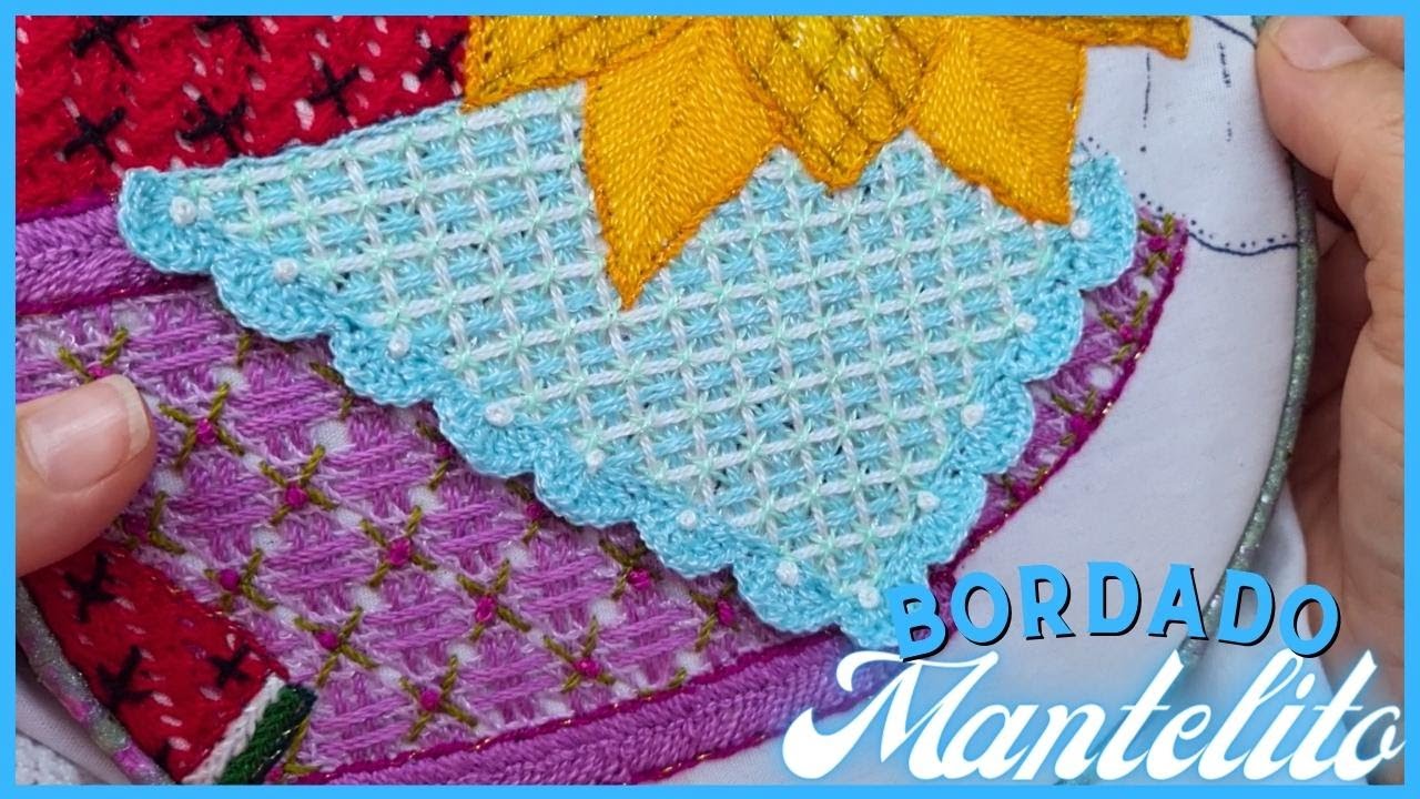 Bordando el mantelito de una canasta + orilla tejida 🍒 |  Un Mundo Maravillisa