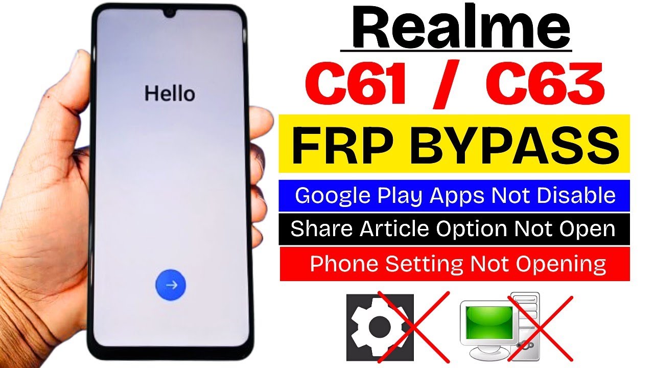 Realme C61 | C63 : Google/Frp Bypass Android 14 Without Pc - Setting Not Open - No Share Article