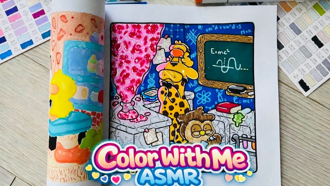 Color With Me ASMR | Cozy Coloring Session | Fuzzy Workies Lab Scientists (9 Minutes)