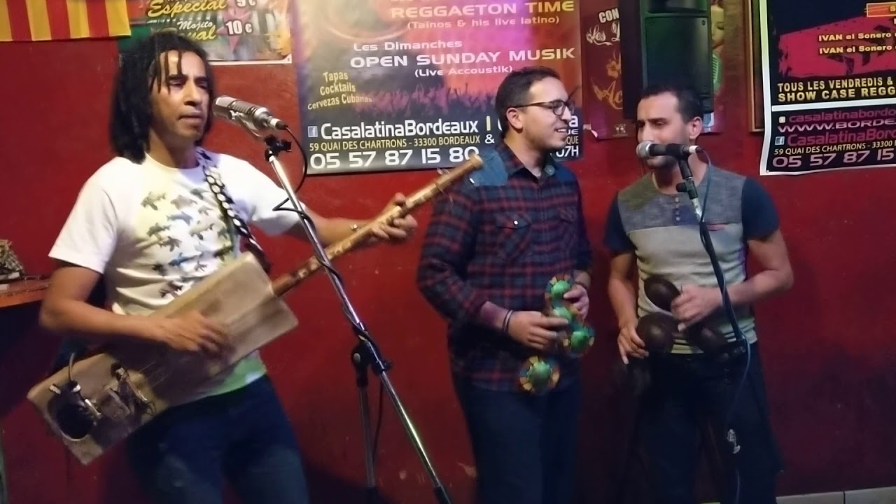 Live  2 traditionnel gnaoui By Hamid Moumen en  Open Sunday Music Casa Latina Bordeaux Chartrons 9 o