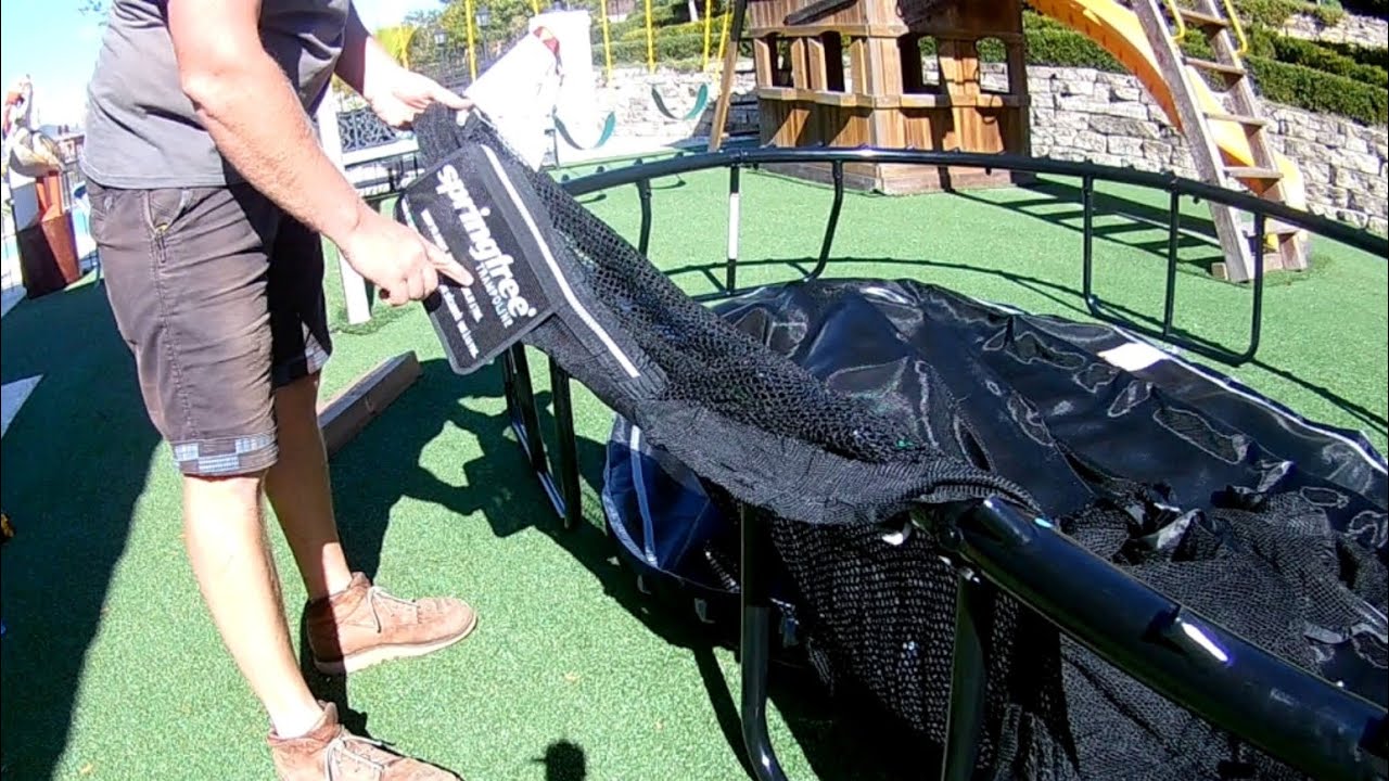 SpringFree trampoline assembly, tips & tools needed, with one person