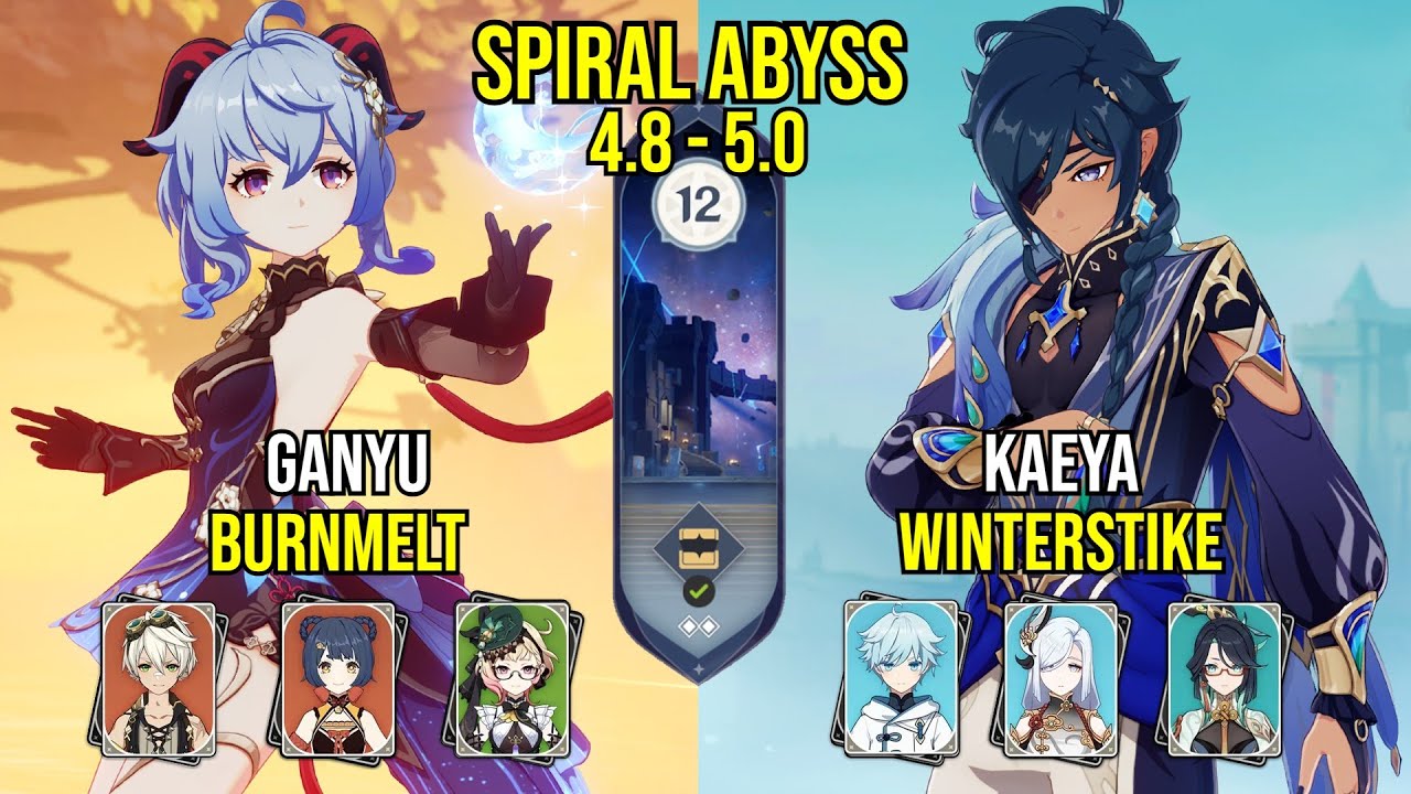 C0 Ganyu BurnMelt & C6 Kaeya Winterstrike | Spiral Abyss 5.0 - 4.8 | Genshin Impact