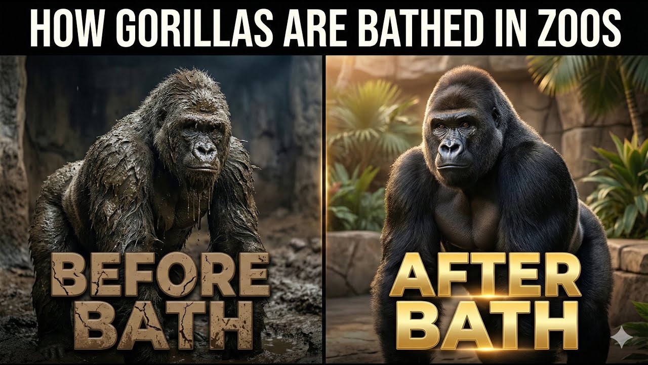 How Zoos Bathe Gorillas: Before and After