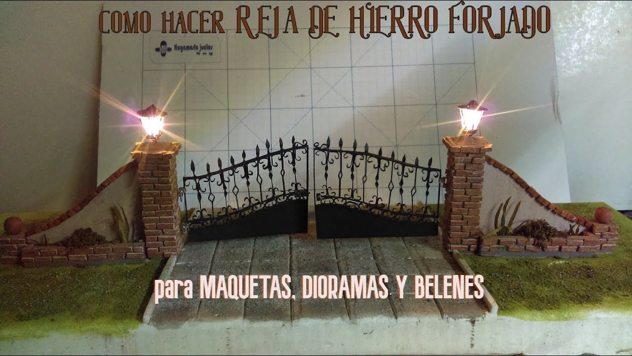 Reja de hierro FORJADO para DIORAMAS/BELENES/faroles con luz/2020