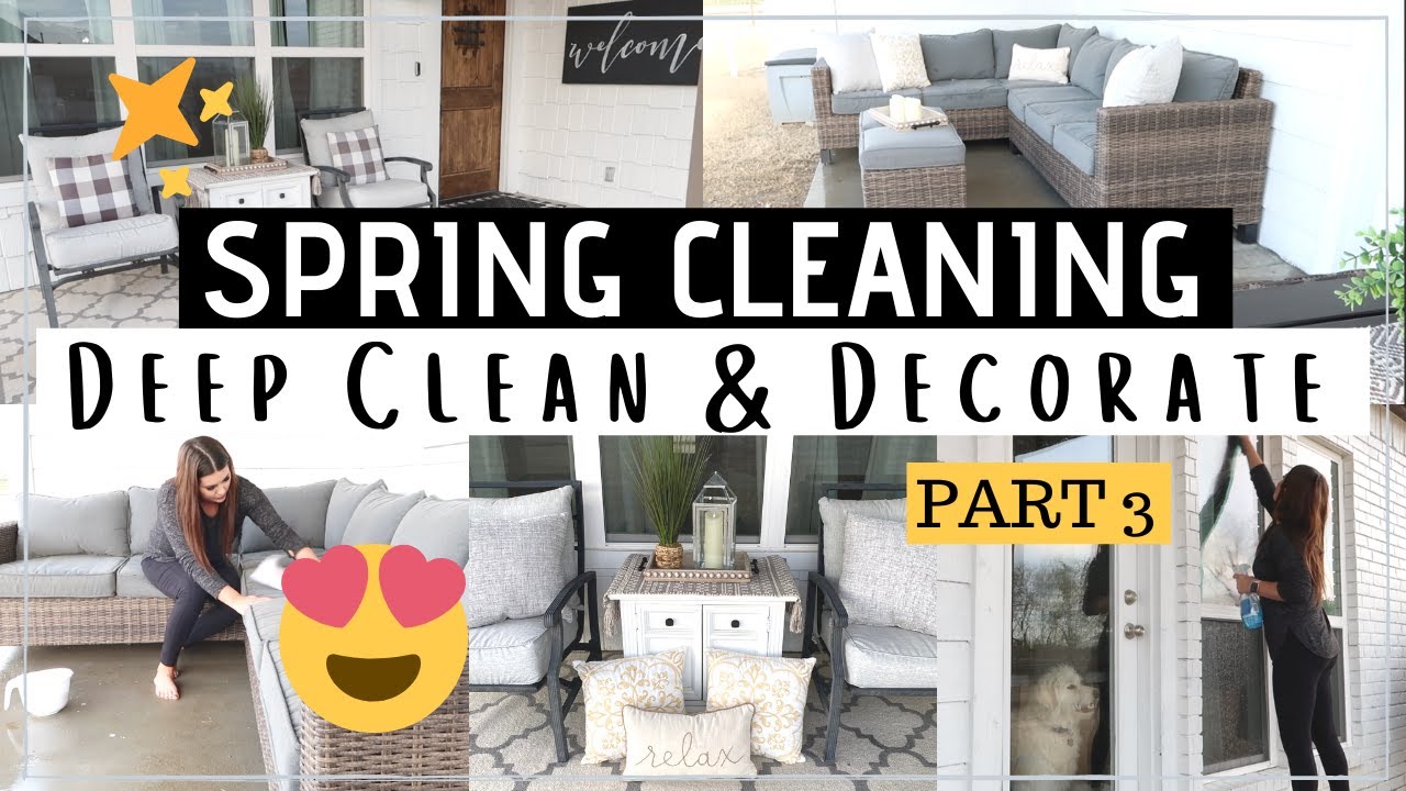 SPRING CLEAN & DECORATE WITH ME | PORCH + PATIO DECORATE | Til Vacuum Do Us Part