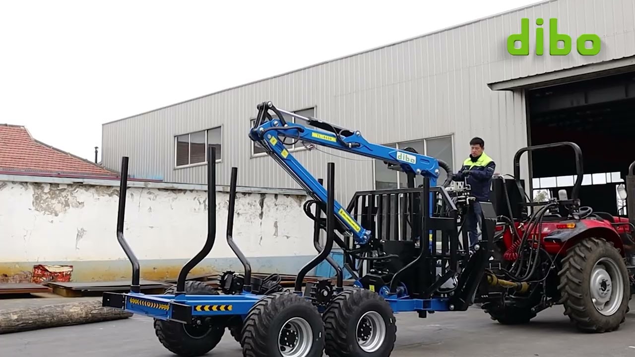 dibo forestry machinery,forestry trailer,log trailer,log crane,timber trailer with crane,log loader,