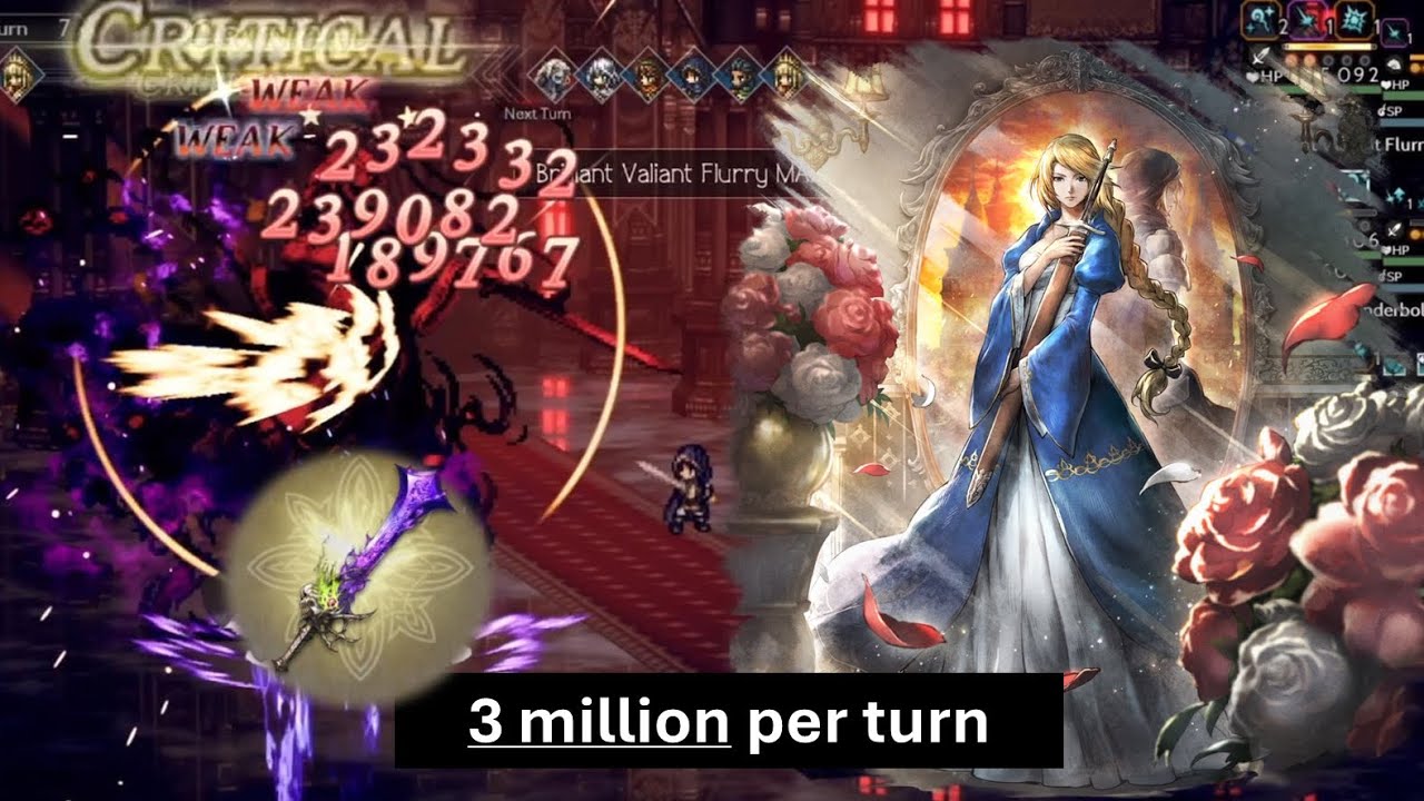 Spear Salvation Clear: Elrica vs Cursed Princess Elrica- 3 million damage during break turn