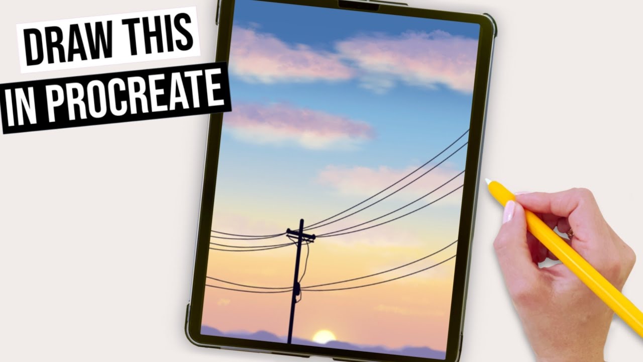 Рисуем эстетичное восход солнца в Procreate | Урок цифрового искусства для начинающих