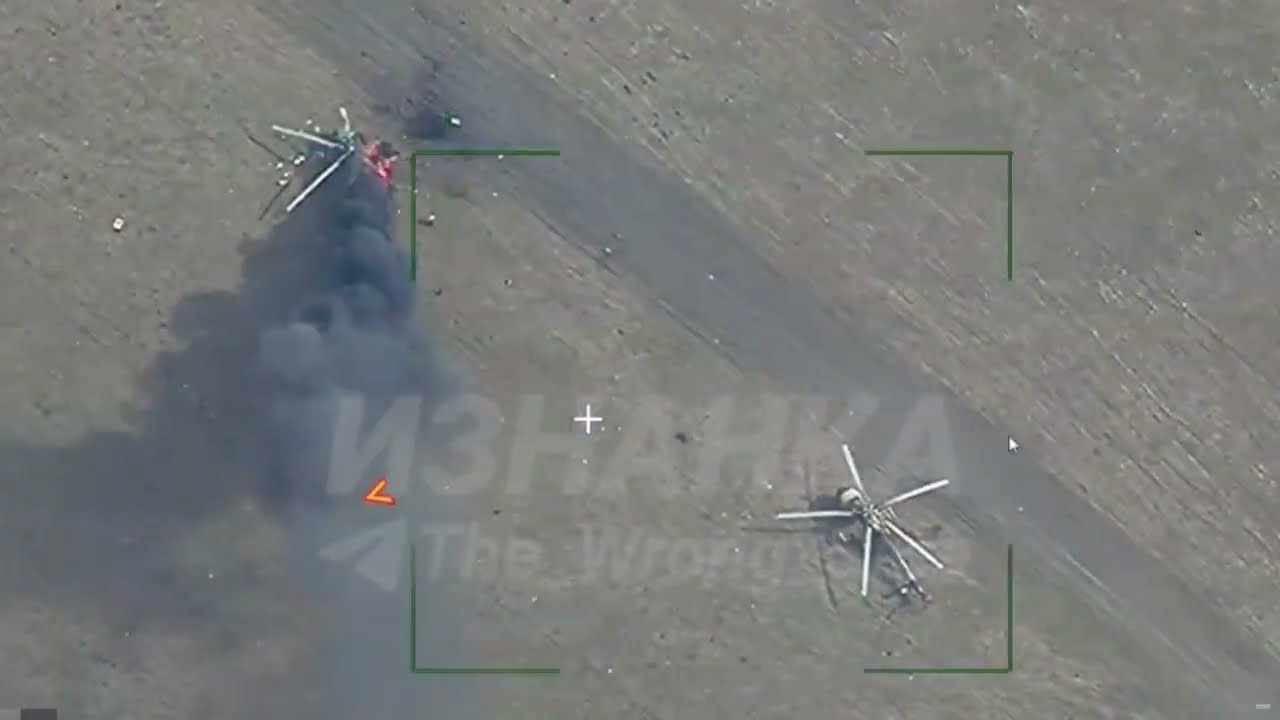 Destruction of ukrainian helicopters with precision strike munitions.