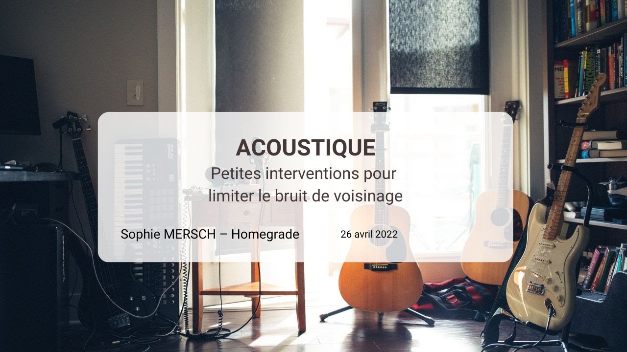 Petites interventions pour limiter le bruit de voisinage