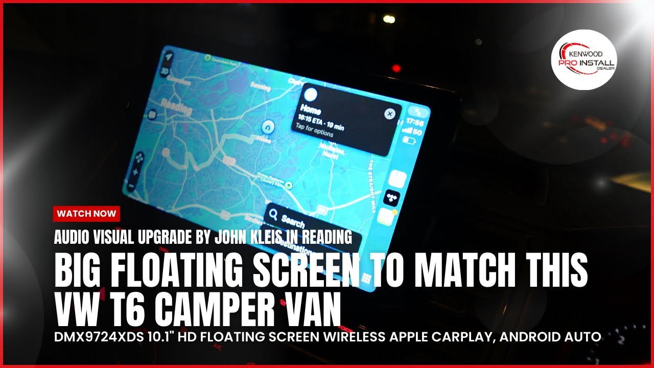10.1” Floating Screen Transforms This VW T6 Camper Wireless CarPlay KENWOOD DMX9724XDS #vw #carplay