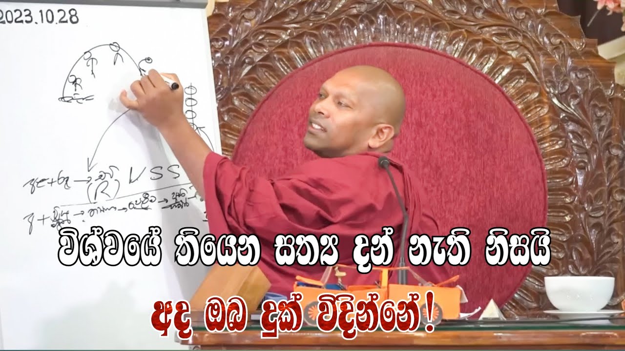 විශ්වයේ තියෙන් සත්‍ය දන් නැති නිසයි ඔබ ඔය දුක් විදින්නේ