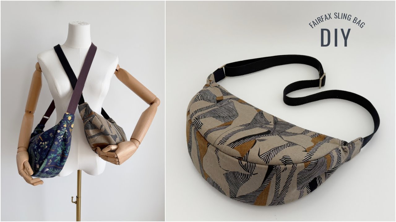 FAIRFAX SLING BAG in two sizes. Learn how to sew this trendy bag. #sotakhandmade #diy #sewing #sew