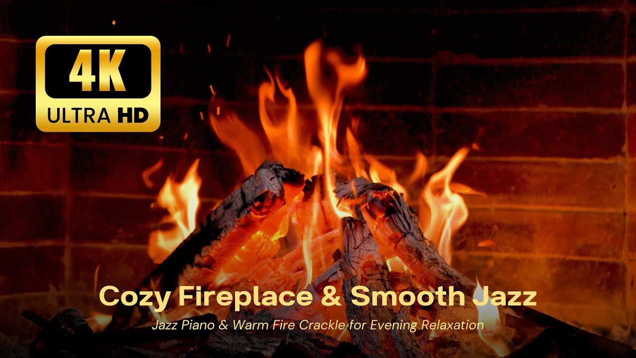 🔥 Warm Snow Cabin Retreat with Natural Fire Sounds and Piano Soundtrack for Rest 4K