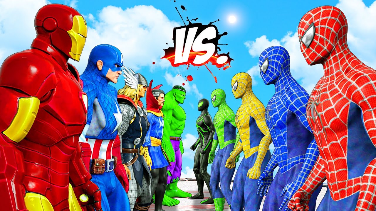 MARVEL THE AVENGERS COMIC VS TEAM SPIDER-MAN | EPIC SUPERHEROES WAR
