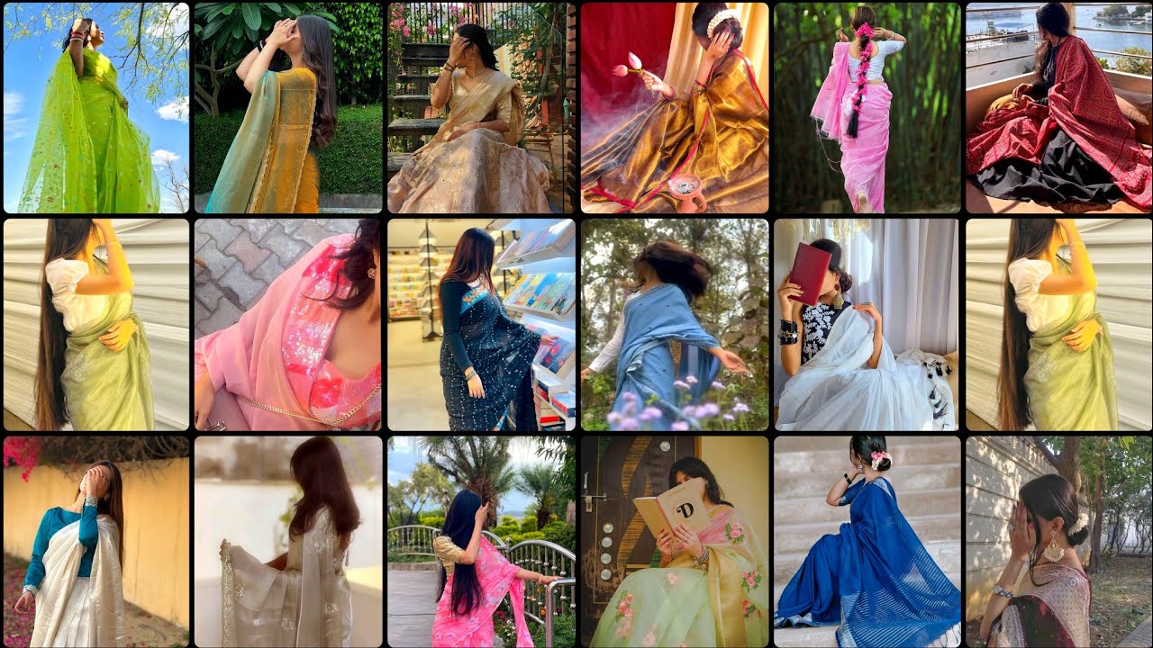 Cute girls photography ideas with saree🔥🦋girls new whatsapp,instagram dp❤️|hiden face@DpzCollectionz