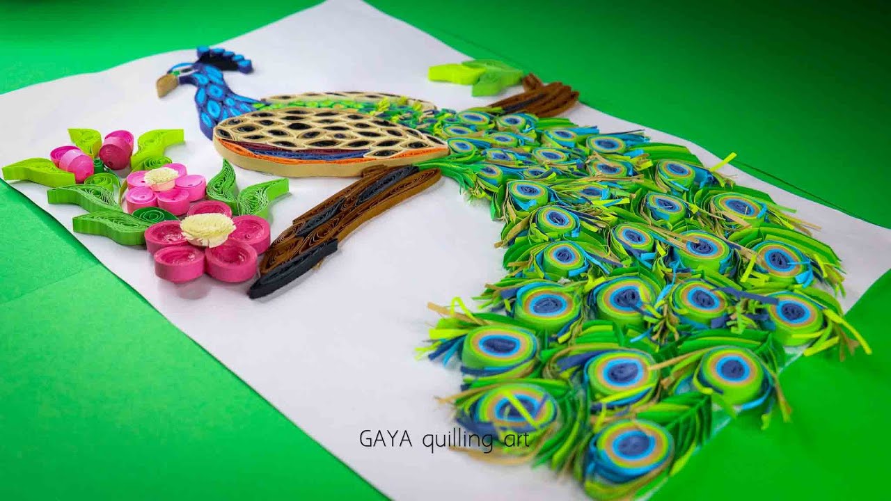 PAPER QUILLIING PEACOCK, GAYA PAPER QUILLING ART....