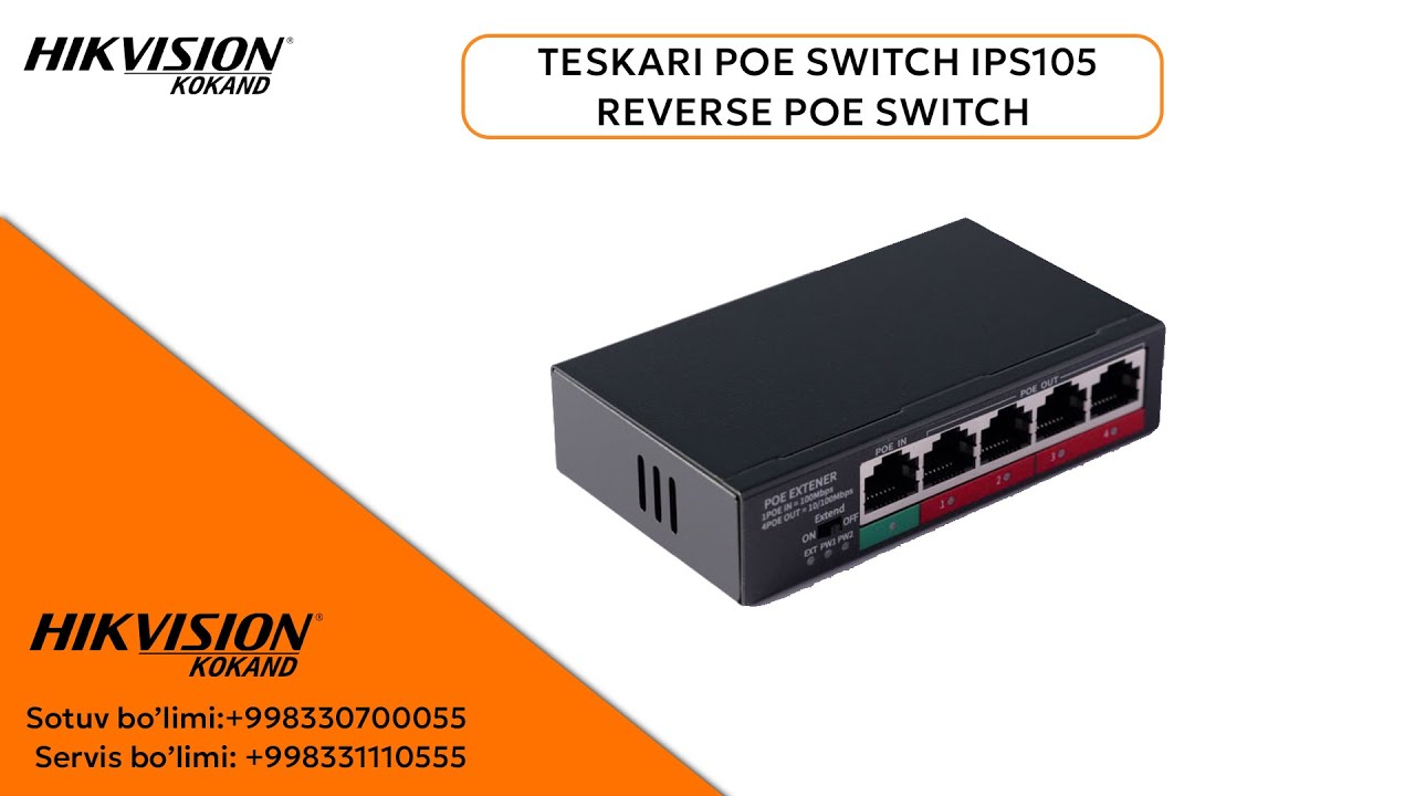 TESKARI POE SWITCH IPS105 XAQIDA MALUMOT (REVERSE POE SWITCH)
