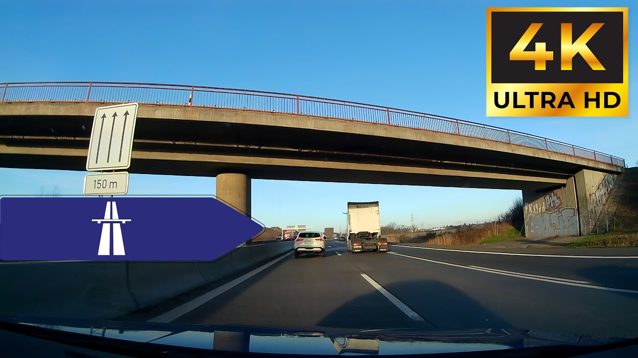 4K Dashcam German Autobahn Driving POV