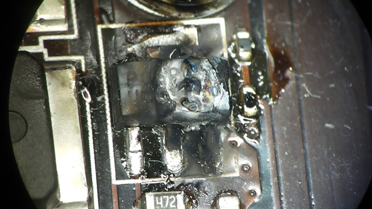 Repair of a blown motherboard transistor