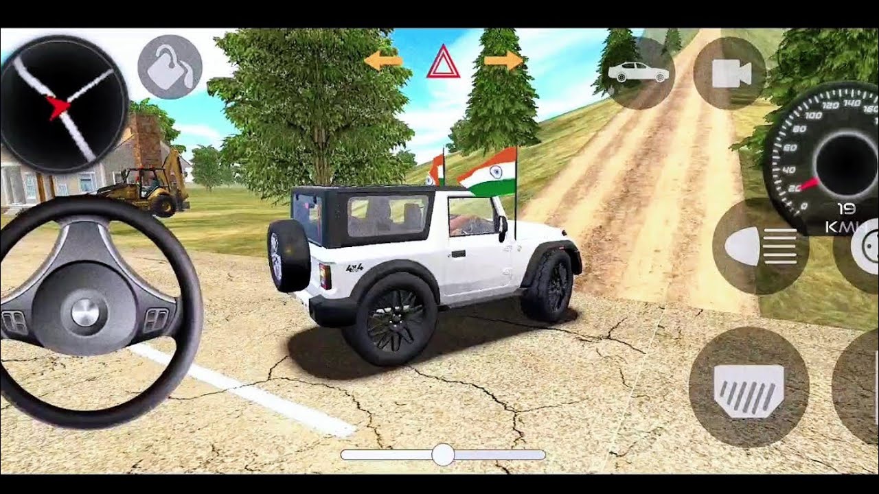 Modified Mahindra white Thar gadi !! Indian cars Simulator 3D  !! Android Gameplay !! video 3