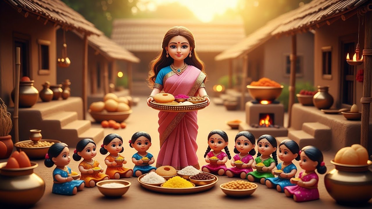 गाँव की डॉल की अनोखी कहानी | कन्या पूजन स्पेशल 🌸 | Miniature Village Cooking ASMR | Doll House Story