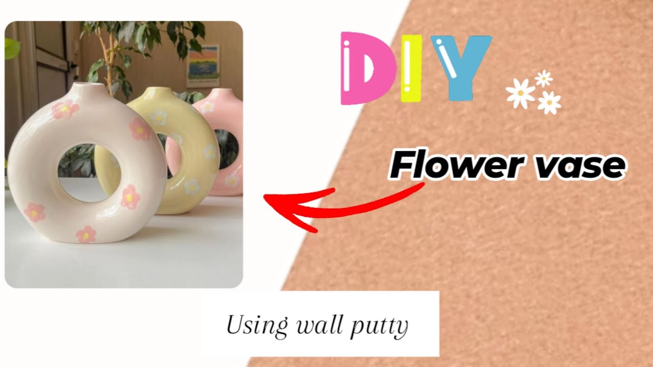 DIY aesthetic flower vase 🌷🩷✨|| using wall putty 🩷|| easy home decor crafts 💫💗