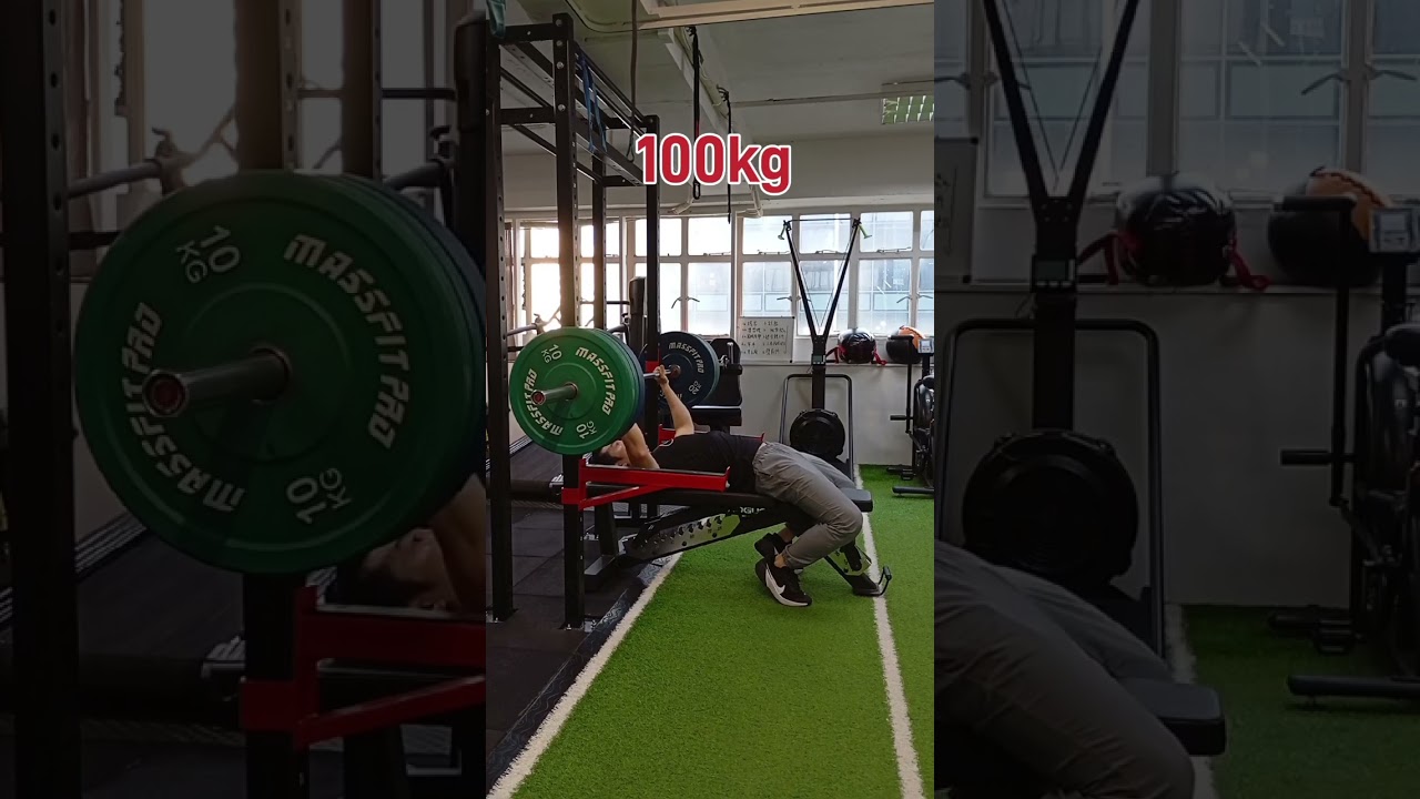 First complete 100kg Bench Press #fitnessgoal #fitnessinspiration #benchpress100kg