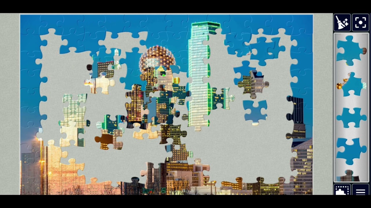 Dallas, TX Skyline at Night With Jigsaw Puzzle🥰jigsawpuzzle🧩🧩//#viralvideo #videos @jigsawpuzzle667 