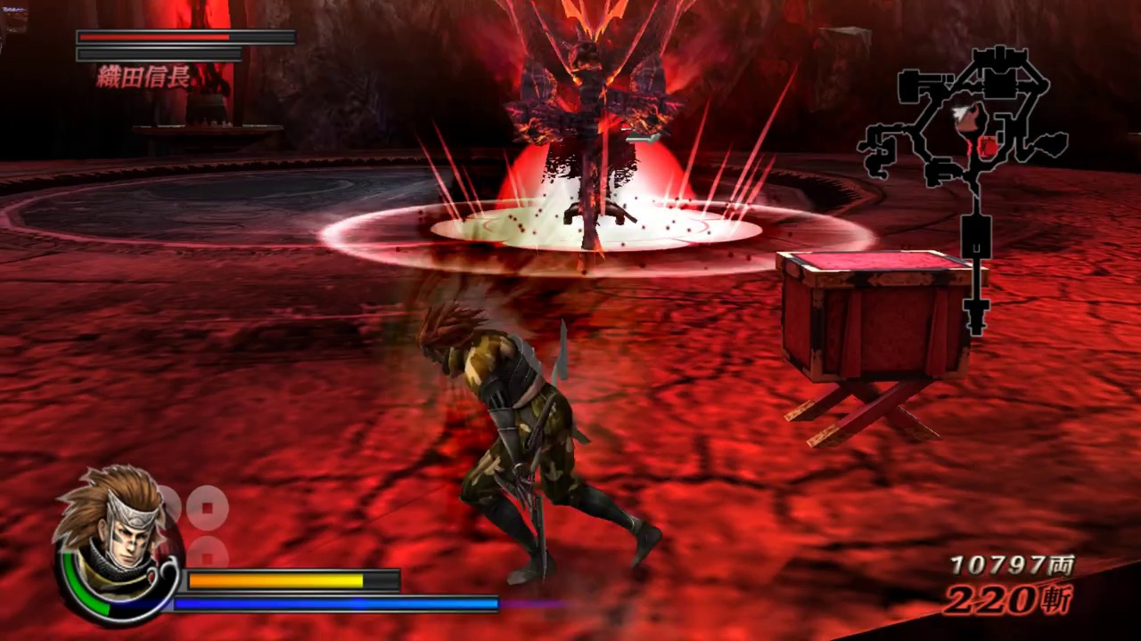 Sengoku Basara 3 Utage: Level 1, No Accessories, No Ally Challenge in Honnoji with Sarutobi