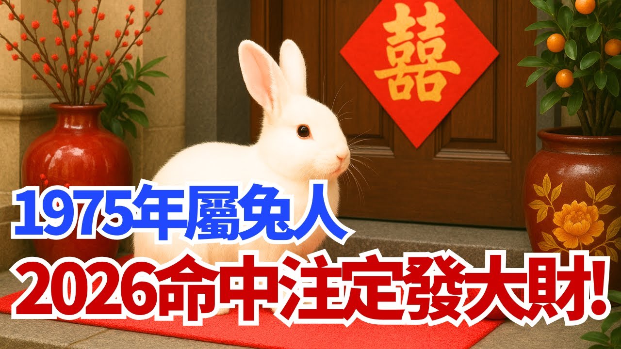 生肖兔：1975年屬兔人，2026年財運爆，命裡注定要發大財！都是什麼財？你知道嗎？ #2025年生肖兔運勢 #2025年生肖兔運程 #2025年屬兔運勢 #2025年屬兔運程