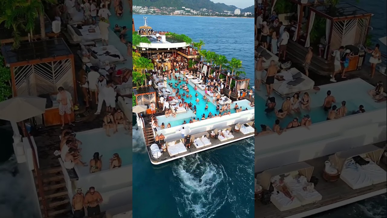 Yona Beach, a floating party paradise, in the heart of the tropics 🌴#thailand #yona #phuket #party