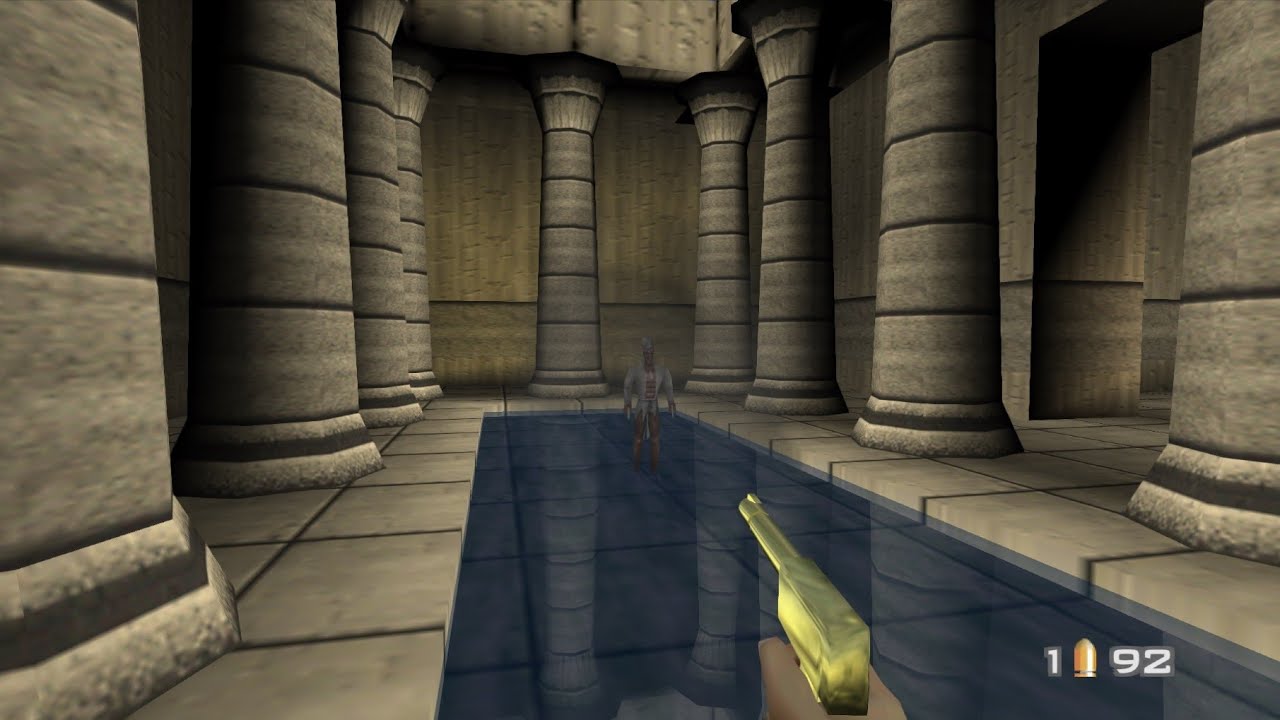 Goldeneye N64 - Hard Difficulty Walkthrough (Secret Level 2, Egyptian Boss fight Baron Samedi)