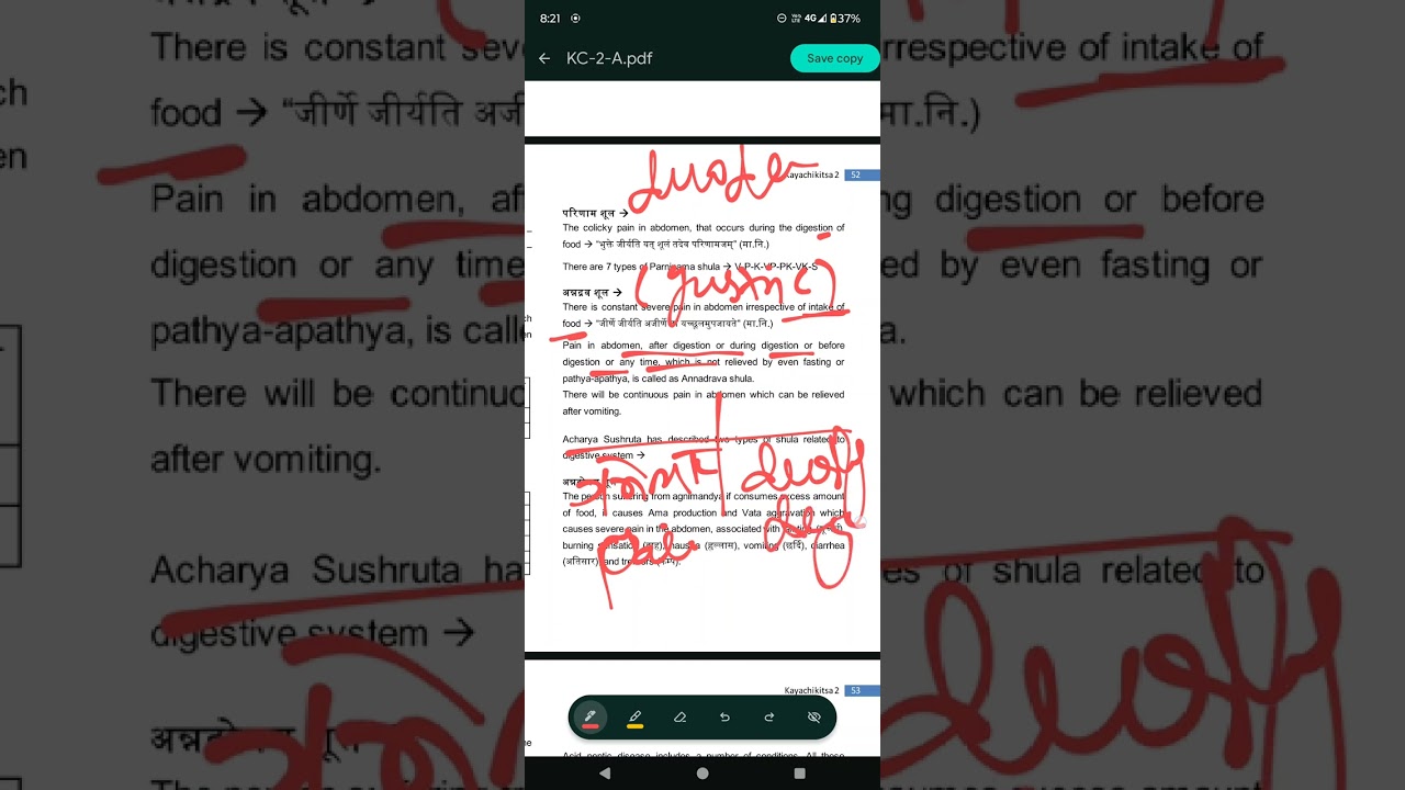 SHULA, ANNADRAVA SHULA, PARINAMA SHULA, ANNVAHA SROTASA, KC, KAYA CHIKITSA, PAPER