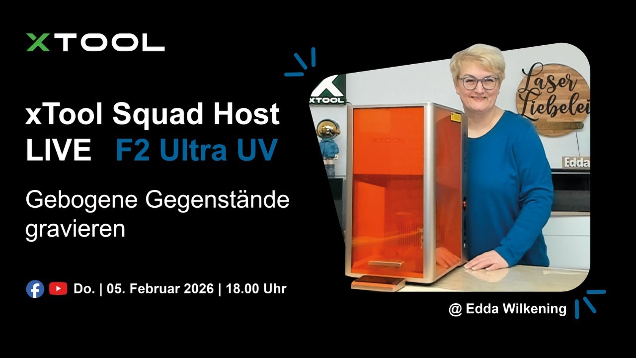 xTool LIVE - F2 Ultra UV - Gebogene Gegenstände gravieren