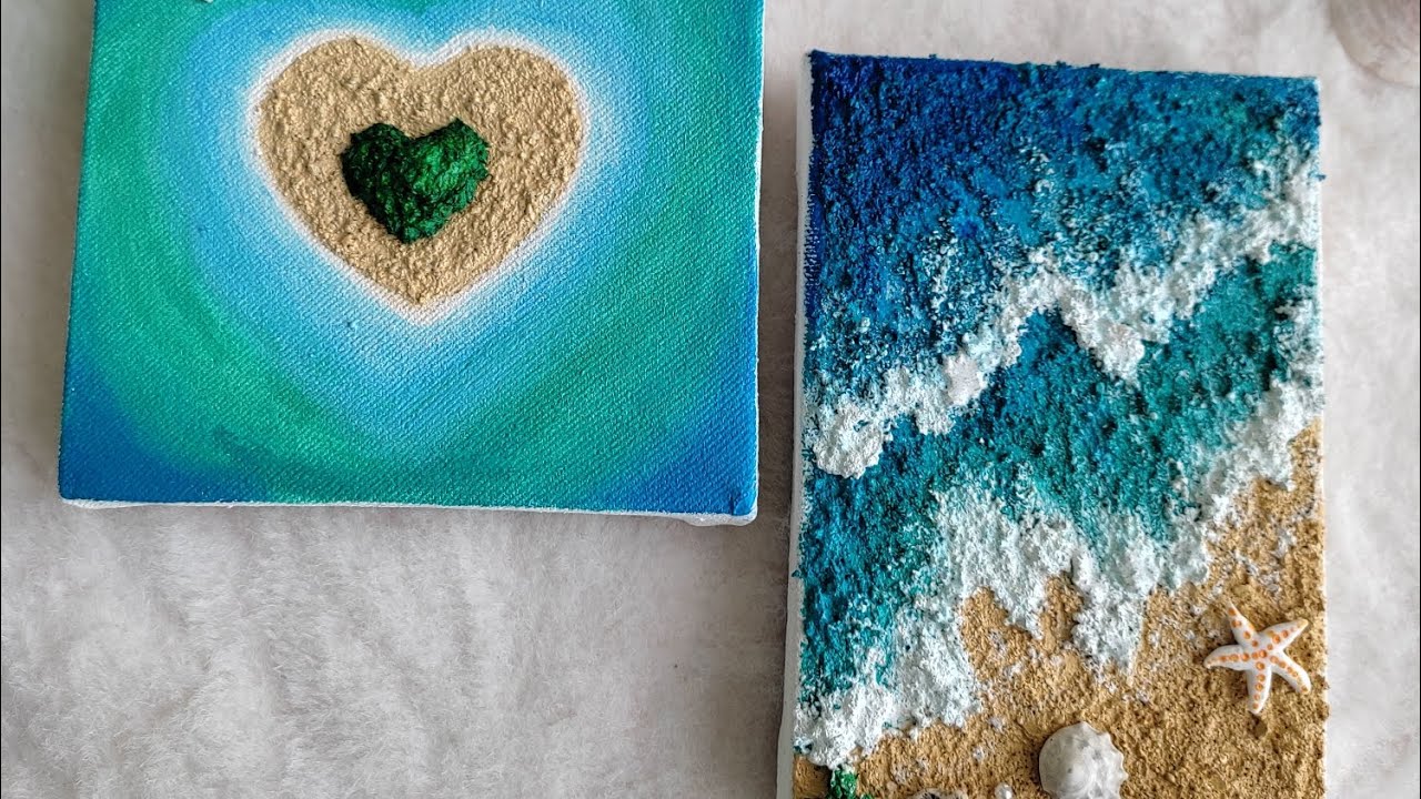 How to Make Stunning Beach-Themed Canvas Art! 🖌️🏝️ #beachpainting #pinterestinspired #diycrafts #art