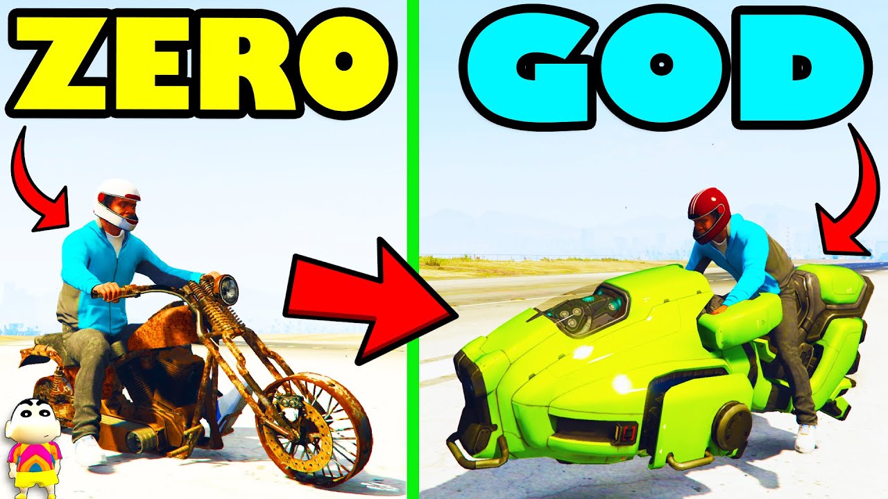 Franklin Upgrading ZERO To GOD SUPER BIKE in GTA 5 | SHINCHAN and CHOP