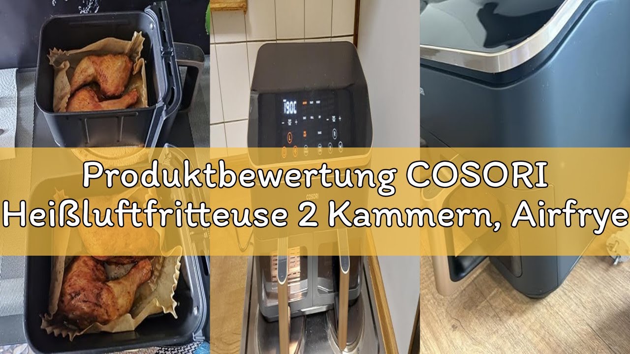 Produktbewertung COSORI Heißluftfritteuse 2 Kammern, Airfryer Testsieger der Stiftung Warentest, 6-i