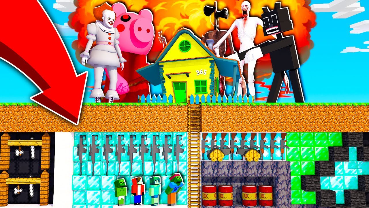 Je CONSTRUIS une NOUVELLE BASE SECRÈTE Minecraft vs MONSTRES PRÉHISTORIQUES ! 🔨 Famille Diabolo