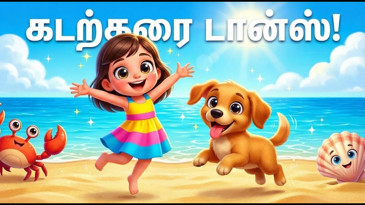 கடற்கரை டான்ஸ்! 🏖️🐶 | நாய்க்குட்டி & நான் | Kids Dance Song in Tamil