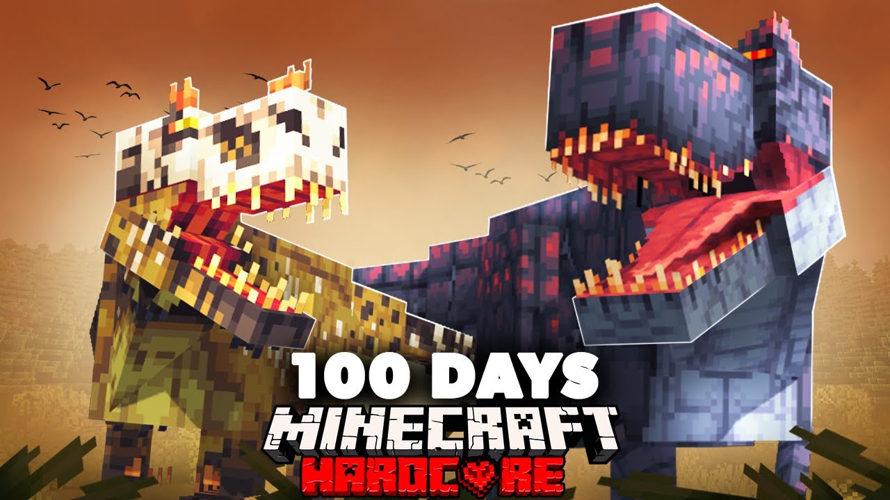 I Survived 100 Days in JURASSIC WORLD in Hardcore Minecraft...