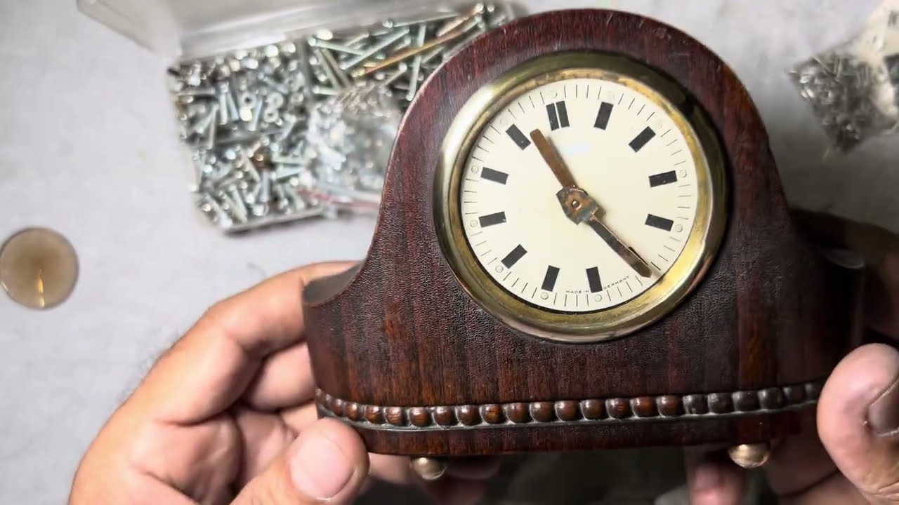 100 Year old Antique German wood Clock - H.A.C. made in Württemberg
