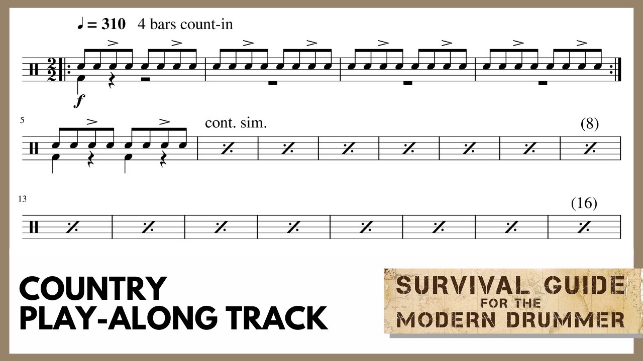 Up-Tempo Country Train Beat | Drumless Backing Track + Chart