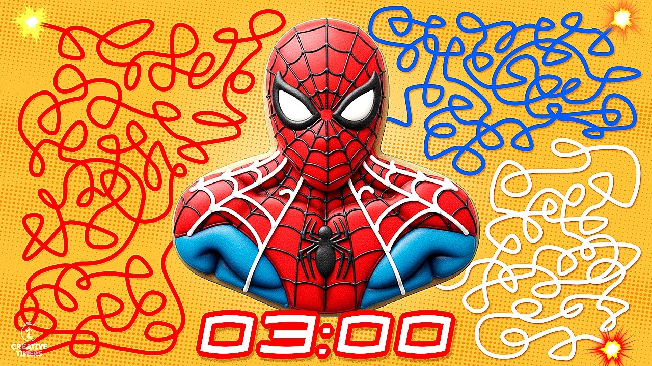 3 MINUTE Timer - SPIDER-MAN (COOKIE BOMB) 🕸️🍪​​ Classroom Countdown with Music
