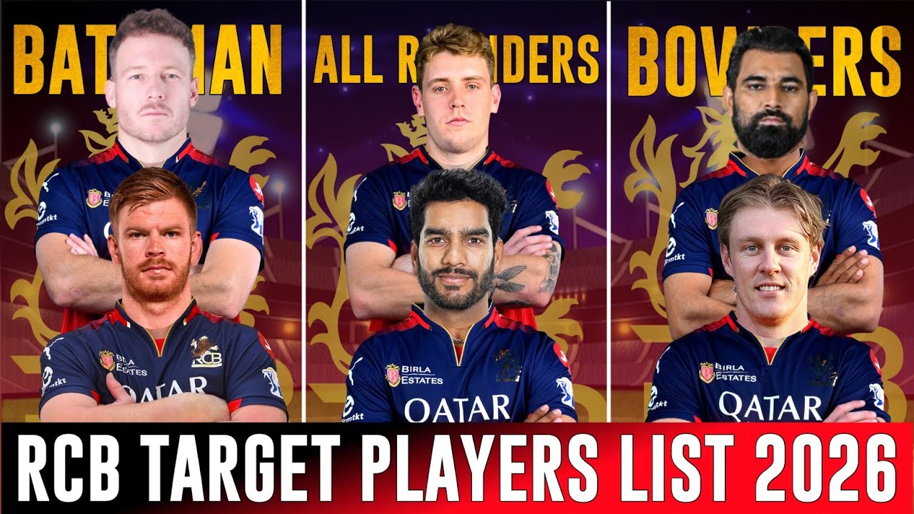 RCB Target Players 2026 Auction | IPL 2026 RCB Auction Strategy | RCB 2026 Target Players List